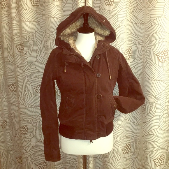 Abercrombie & Fitch Jackets & Blazers - Abercrombie & Fitch Brown Fur Lined Bomber…